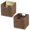 mDesign Large Woven Hyacinth Home Storage Basket for Cube Furniture, 2 Pack